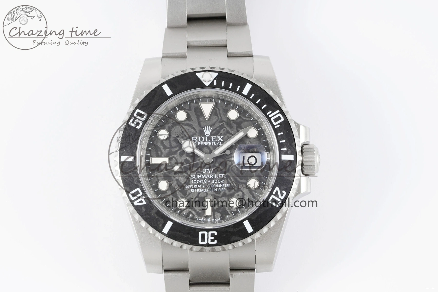 MiroTime 0219 Submariner Sandblasted DIWF Best Edition Carbon Bezel Carbon Dial Dial on SS Bracelet VR ModernLook 2064